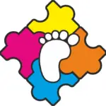 ORTHO-PUZZLE Israel logo with a foot on colorful puzzle pieces, representing orthopedic massage mats